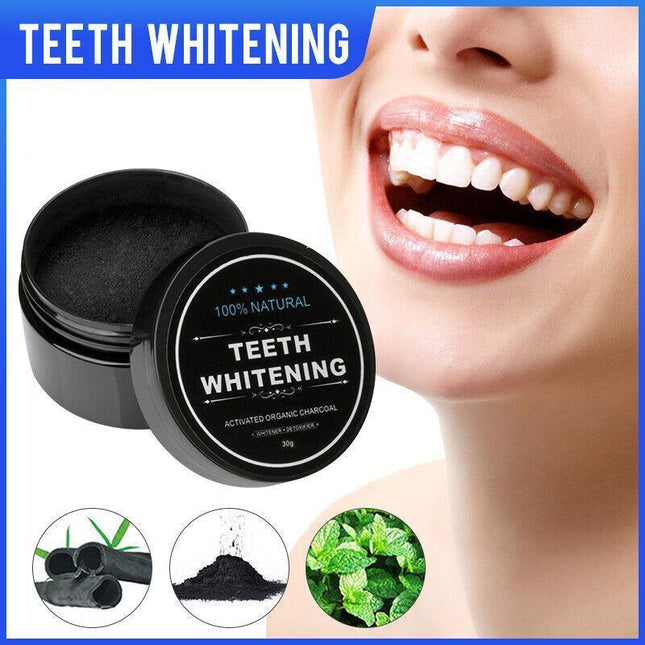 Carbon Coco Organic Teeth Whitening Powder Coconut Charcoal Tooth Polish White - Aimall
