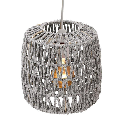 Style Faux Rattan Lampshade DIY Weaving Lamp Shade Home Decor