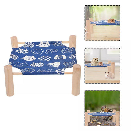 Breathable Wooden Hamster Bed Nest Supplies Dismantle Washable Hammock Pet House