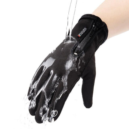 Winter Gloves Waterproof Thermal Touch Screen Thermal Windproof Warm Black - Aimall