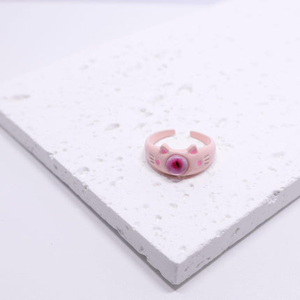 Pink Little Monster Open Ring Women's Cute Celebrant Sweet Ring