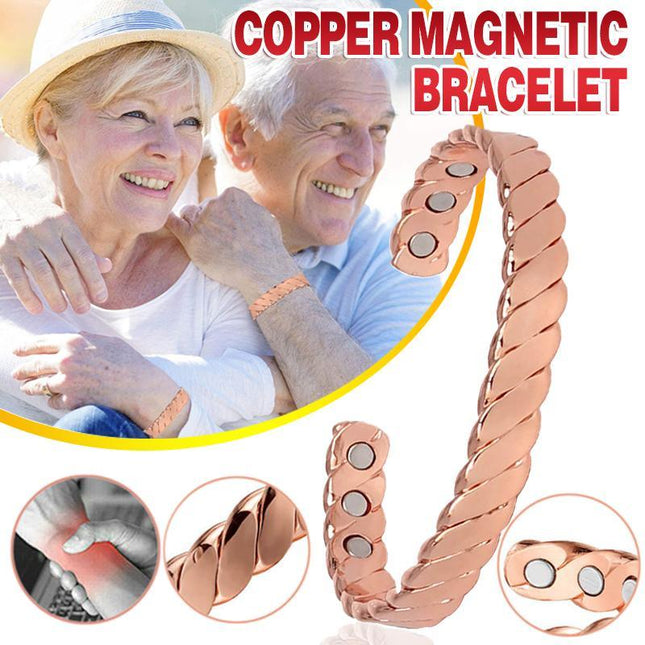 Men Women Copper Magnetic Bracelet Therapy Relief Arthritis Pain Healing Bangle - Aimall