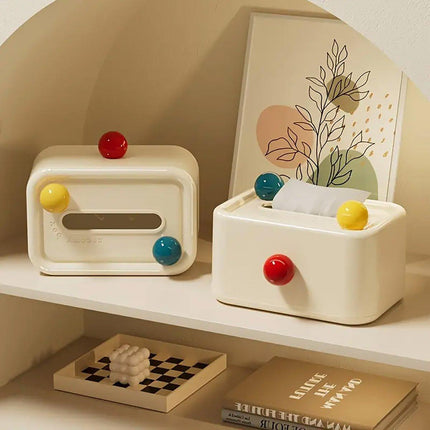 Cute Tissue Box with Lid Dustproof Paper Drawer Organizer for Living Room Table