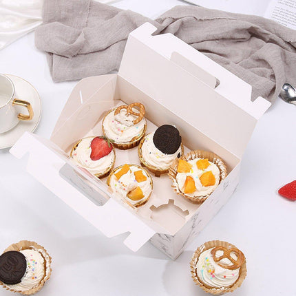25pcs Portable Cupcake Packaging Box with Transparent Window for Easy Opening