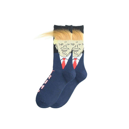 Unisex Fashion Hair Pattern Cotton Mid Calf Socks Trendy Design Comfortable Fit