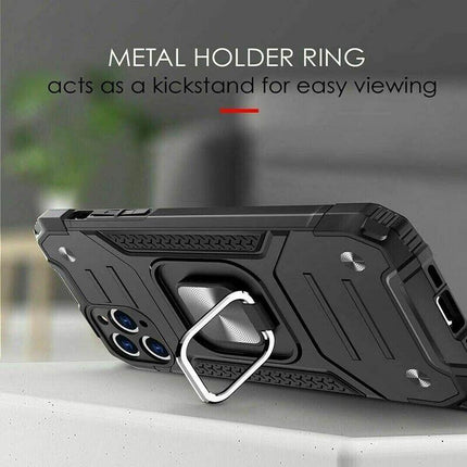 Shockproof Ring Case For iPhone 14 Plus Blue/Black/Red - Aimall