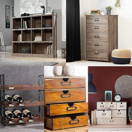 12X Brass Cabinet Drawer Label Pull File Name Card Frame Holder Handle - Aimall