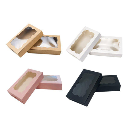 50pcs Rectangular Kraft Paper Window Box Gift Packaging Boxes Party Favors