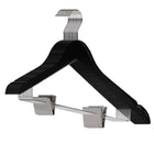 10 Pcs Wooden Non-Slip Wide Shoulder Clothes Hanger with Clip for Hotel Wardrobe