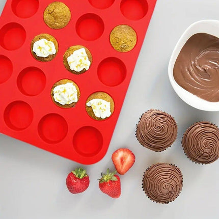 2pcs 24 Hole Round Silicone Cake Baking Pan DIY Baking Mold for Easy Cake Making