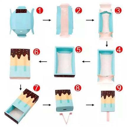 50PCS Creative Ice Cream Candy Gift Boxes Fruit Shaped Party Favor Packaging Box