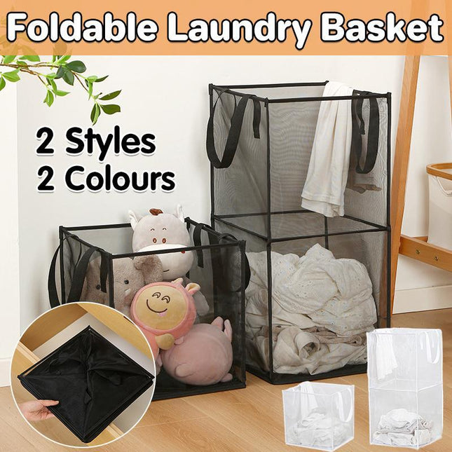 Foldable Laundry Washing Clothes Storage Bag Hamper Basket Bin Organiser - Aimall