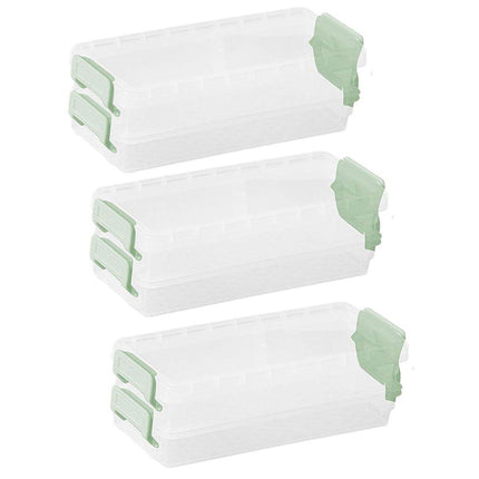 3PCS Clear Plastic Desktop Storage Box 2 Layer Holder DIY Stationery Pencil Case