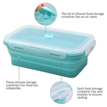 3pcs Portable Folding Bento Lunch Boxes Fresh Keeping Box for Food Storage