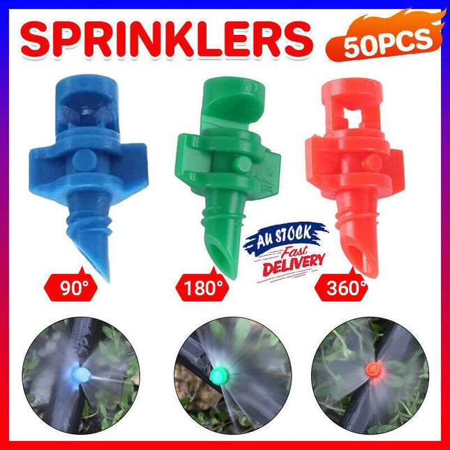 50PCS Micro Spray Jets 90-360d Watering Misting Nozzle Sprinkler Irrigation - Aimall