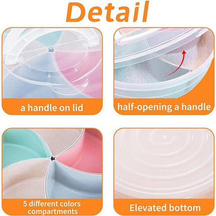 Transparent Round Fruit Plate Living Room House Plastic Serving Tray Organizer