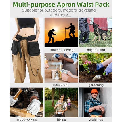 Gardening Apron Half-length Waist Bag Tool Work Clothes Adjustable Short Apron