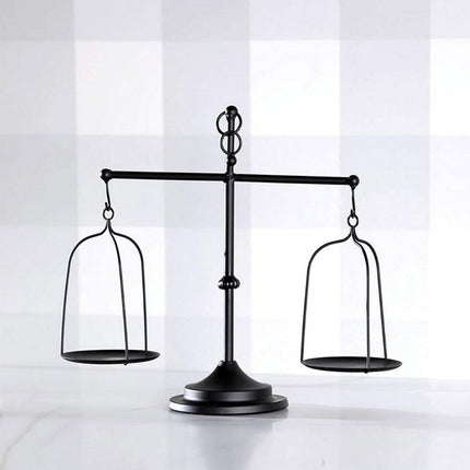 Black iron balance Scale candlestick decorative candle wedding Home Decor Gifts