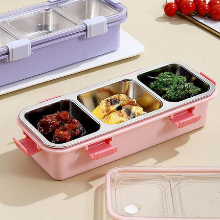 Stainless Steel Lunch Box Compartment Bento Box Food Container for Meal Prep Use