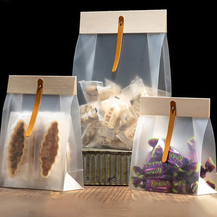 100pcs Clear Frosted Plastic Food Seal Bags: Exquisite Packaging - Aimall