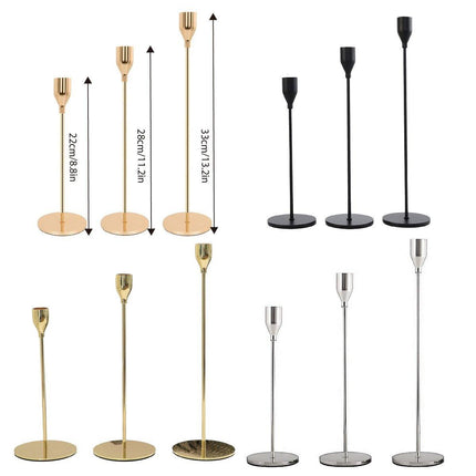 Set of 3 Decorative Candlestick Holder Candle Stand for Wedding / Dinner / Party