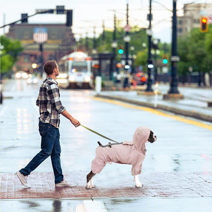Outdoor Reflective Waterproof Dog Raincoat Breathable Four Legged Pet Jacket