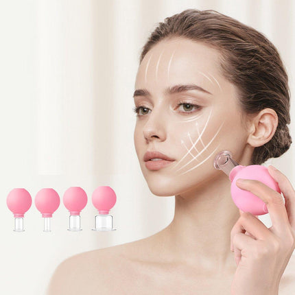 4PCS Facial Cupping Massage Set Vacuum Scraping Lifting Tool for Face Skin Care