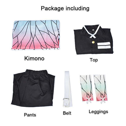 Demon Slayer Costume Kochou Shinobu Cosplay Kimetsu No Yaiba Kimono Outfit Wig - Aimall