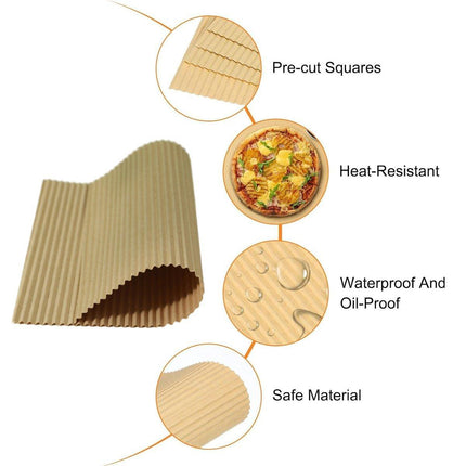 100PCS Pizza Box Pads Greaseproof Paper Food Liners Oil Resistant Pizza Mat