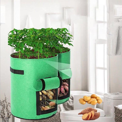 3X 10 Gallon Potato Grow Planter Container Bag Pouch Root Plant Growing Pot Side - Aimall