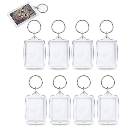 10PCS Clear Acrylic Photo Keyring - DIY Picture Frame Keychain Gifts - Aimall