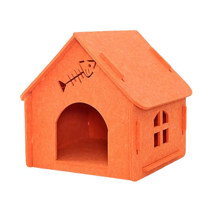 Cats Nest Scratch Resistant Semi Enclosed Felt Cat House Removable Comfortable