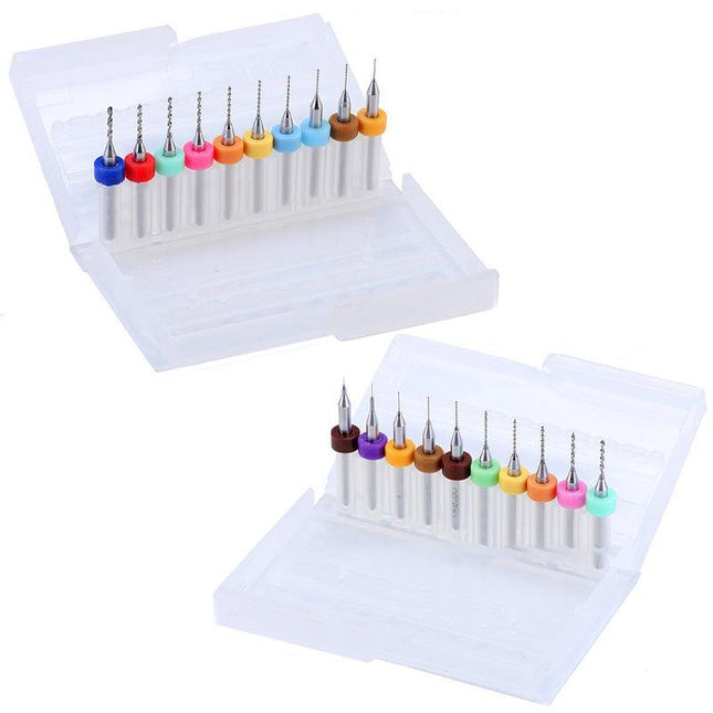 10X 0.1-1.0Mm/0.3-1.2Mm Carbide Micro Mini Drill Bit Tungsten Steel Rotary Tool - Aimall