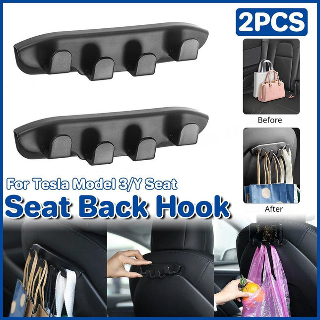 2pcs Car Seat Back Hooks for Tesla Model 3 Y Front Seat Organizer Hanger Holder