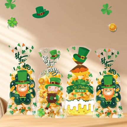150pcs St Patricks Day Goodie Bags Party Favour Flat Pocket Gift Wrap Set