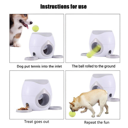 Pet Dog Training Interactive Toy Tennis Reward Feeder Machine Pet Play Game - Aimall