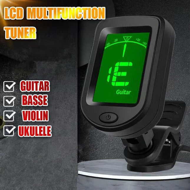 Tuner Guitar Violin Ukelele Bass Tuner Multifunction Lcd Electronic Clip Digital - Aimall