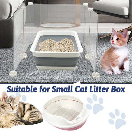 Cat Litter Box Enclosure Splash Proof Baffle Cover Partition for Cats Shield