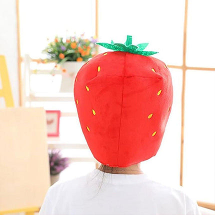 Adorable Plush Strawberry Hat Costume Headgear for Pets and Fun Photo Props