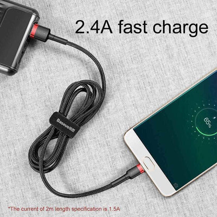 Baseus Micro USB 2.4A Fast Charging & Data Sync Cable Cord For Android Samsung 2PCS 2M - Aimall