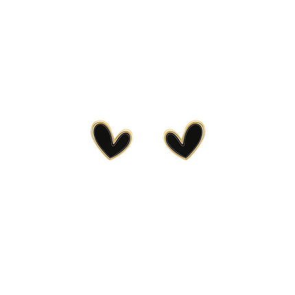 Vintage Black Stud Earrings Women Retro Style Dripping Oil Fashion Jewelry
