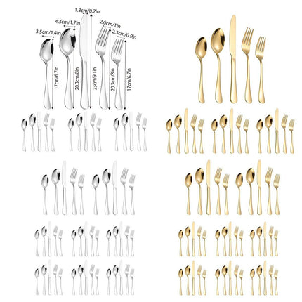 20/40pcs Stainless Steel Cutlery Set Knife Fork Spoon Western Hotel Tableware