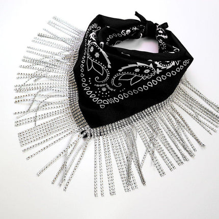 2pcs Fringe Bandana Hip Hop Scarf Stylish Head Wrap Neck Accessory for Men Women