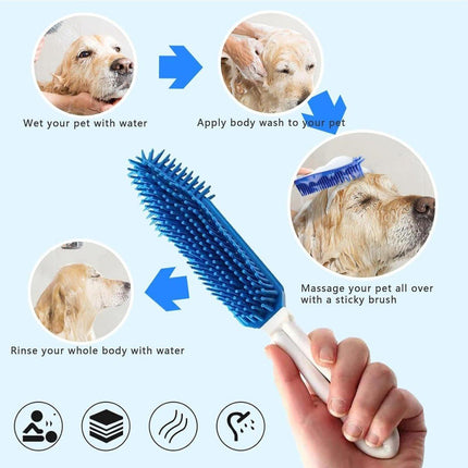 3PCS Pet Hair Remove Brush Car Detailing Brush Portable Dog Rubber Massage Brush