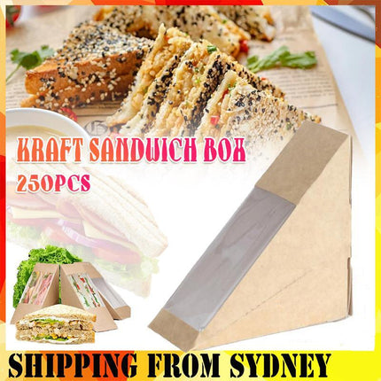 250PCS NEW Thickened Kraft Paper Sandwich Wedge With Visible Clear Window - Aimall