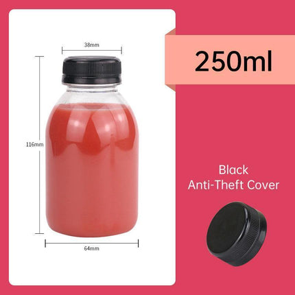 20pcs 250ml Reusable Plastic Juice Bottles 38mm Caliber Clear Beverage Container