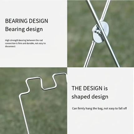 Outdoor Portable Folding Trash Bag Holder Rack for Home Kitchen and Camping Use