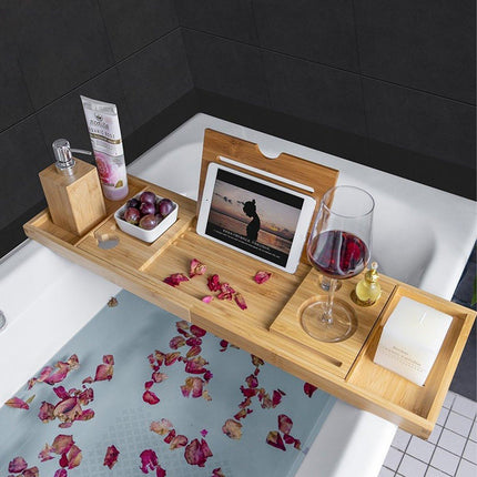 Eco-Friendly Bamboo Bathtub Rack for Enhanced Bath Experience