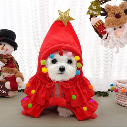 Christmas Pet Cape Shawl Winter Holiday Dog Cat Costume Cloak Apparel Outfit
