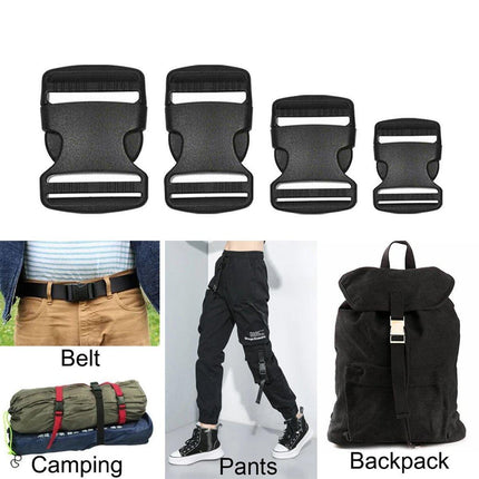 10pcs Black Plastic Buckle Clips for School Bag Backpack Strap Multifunctional